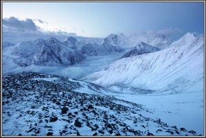 Раннее утро на Катунском хребте. Алтай.