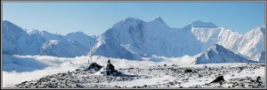 Вид на Белуху с перевала Каратюрек. Алтай.
